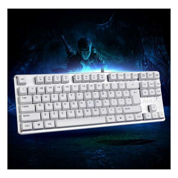 AULA F2012 Aannemer Serie 87 Toetsen USB Bedraad Mechanisch Gaming Keyboard (Wit) AULA F2012 Aannemer Serie 87 Toetsen USB Bedraad Mechanisch Gaming Keyboard (Wit)