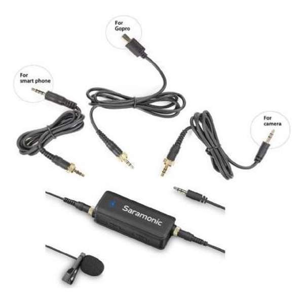 Saramonic Dual Audio Mixer LavMic met Lavalier Microfoon voor DSLR/GoPro/Smartphones