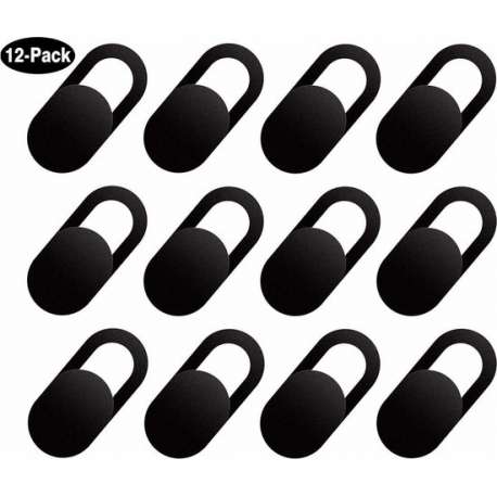 Webcam Cover - Privacy schuifje - Geschikt voor Macbook, Laptop en Tablet - Zwart - 12 stuks