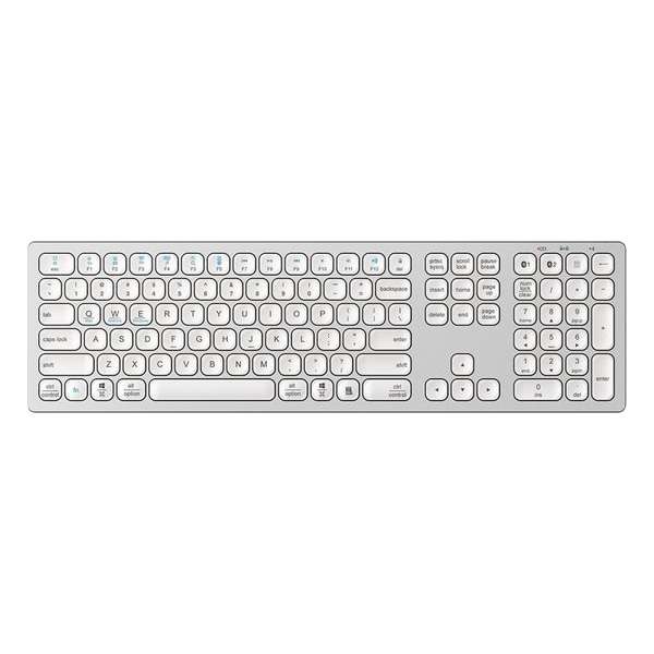 Maxxions® Draadloos Aluminium Toetsenbord met Numpad - V3 - Macbook laptop toetsenbord - Wit Zilver Maxxions® Draadloos Aluminium Toetsenbord met Numpad - V3 - Macbook laptop toetsenbord - Wit Zilver