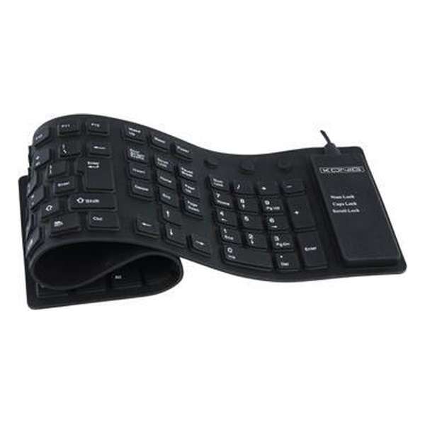 König CMP-KBFOLD10 USB + PS/2 Zwart toetsenbord
