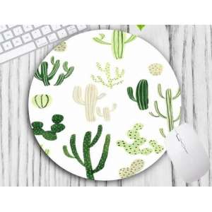 muismat Cactus - met textiel toplaag - rond 20 cm