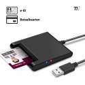 TIKKENS eID Kaartlezer - Identiteitskaartlezer - Smartcardlezer - SmartCard - eID Lezer - Windows/Mac/Linux - USB - Zwart