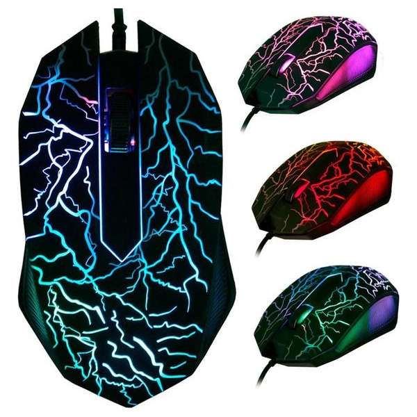 Gaming Muis – PC en Laptop Gaming – 6 Kleuren – 4000 DPI - Zwart Gaming Muis – PC en Laptop Gaming – 6 Kleuren – 4000 DPI - Zwart