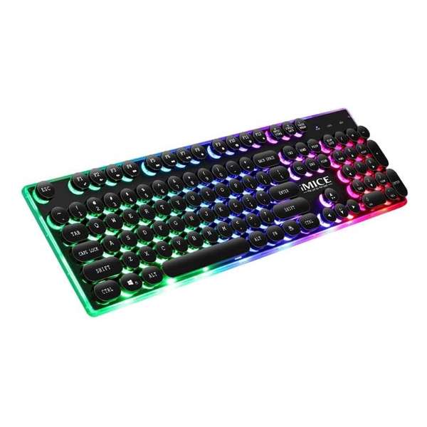 iMICE AK-700 mechanisch gevoel Retro Punk Backlit Esports gamingtoetsenbord (zwart) iMICE AK-700 mechanisch gevoel Retro Punk Backlit Esports gamingtoetsenbord (zwart)