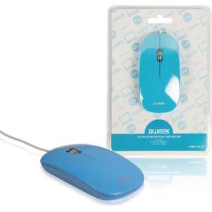 Sweex NPMI1101-07 Muis Optisch Ultraslank Usb 1000 Dpi Blauw