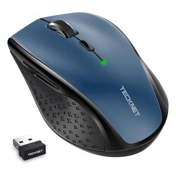 TeckNet Classic 2.4G Draadloze Muis, M2 | 4800DPI | 30 maanden batterijduur | Blauw