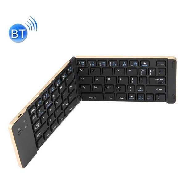 F66 opvouwbaar Bluetooth draadloos toetsenbord met 66 toetsen, ondersteuning voor Android / Windows / iOS (goud)