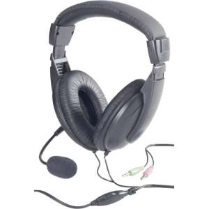Basetech BT-260A PC-headset 3.5 mm jackplug Kabelgebonden, Stereo Over Ear Zwart