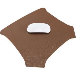 Oblac ® Leren muismat - 30 x 28 cm - Cognac bruin volledig kalfsleer - Handgemaakt door ambachtslieden