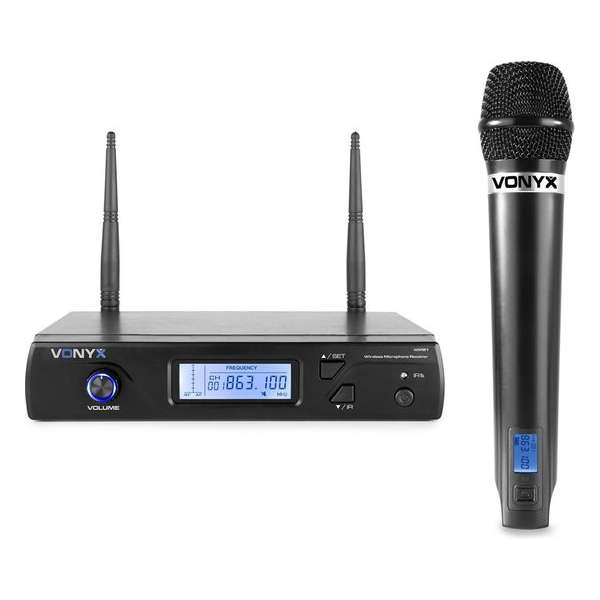Draadloze microfoon - Vonyx WM61 draadloze microfoon - 16 kanaals - UHF - 1x handmicrofoon Draadloze microfoon - Vonyx WM61 draadloze microfoon - 16 kanaals - UHF - 1x handmicrofoon