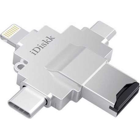 Lightning iDISKK® PRO 4 in 1 Micro-SD iPhone/iPad Memory