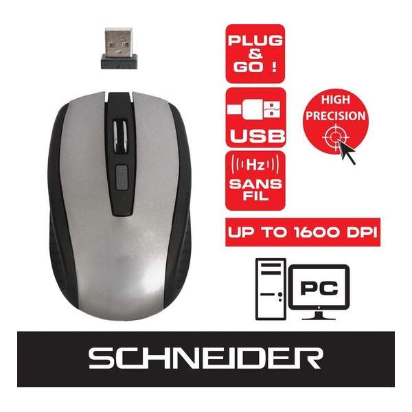 Schneider Optische Draadloze muis - Silver