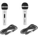 Karaoke microfoon - Fenton DM100W - Set van twee karaoke microfoons - Ook geschikt voor de DJ!- Wit