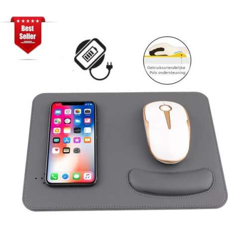 Multipad muismat | Muismat met polssteun | Anti slip | Mousepad | Muismat gaming | Thuiswerken | Grijs