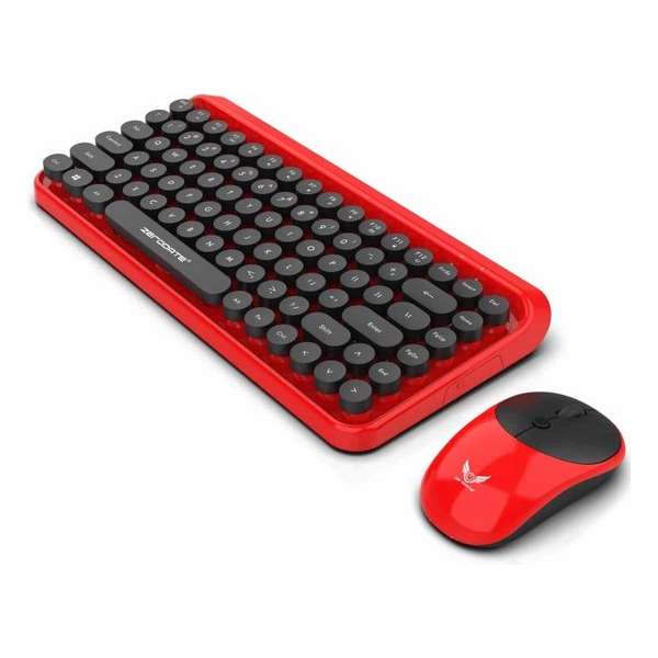 ZERODATE LD-WKM800 84 toetsen Keyboard + 4 toetsen Mouse 2.4G draadloos Multimedia Kit(Red)