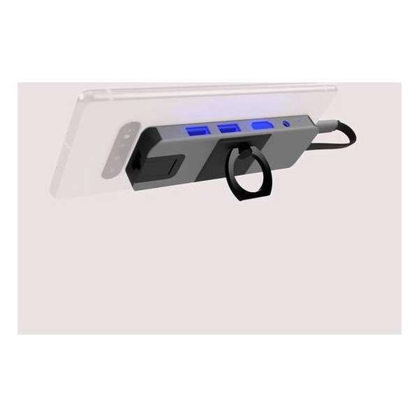 FLASHE - Xdapter 6 in 1 USB-C Adapter - Onzichtbare 6 in 1 USB-C Adapter Voor Mobiel Gamen - Space Gray