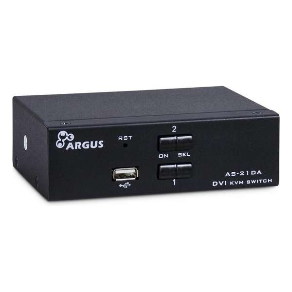 Inter-Tech KVM-AS-21DA DVI KVM-switch Zwart