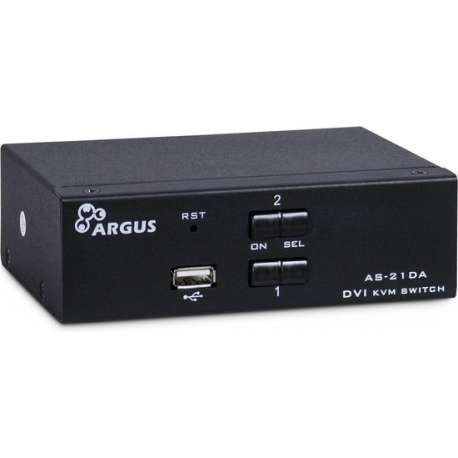 Inter-Tech KVM-AS-21DA DVI KVM-switch Zwart