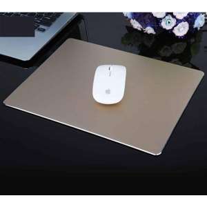 Extended Large Slim Anti-Slip Aluminium Game en Office Keyboard Muismat Mat, Afmeting: 240 x 170 x 4 mm (goud)