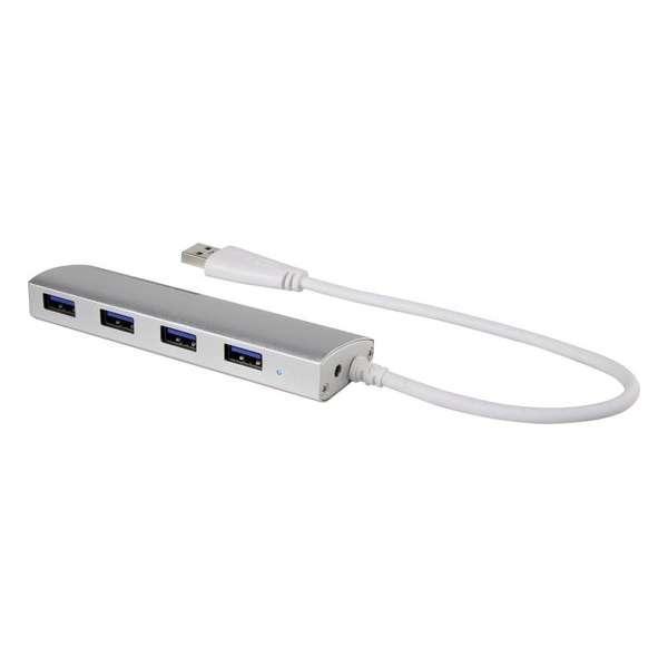 Renkforce 4 poorten USB 3.0 hub Met aluminium behuizing Aluminium