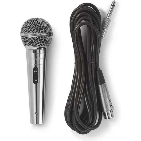 Nedis bedrade microfoon - XLR - 6,35mm Jack - metaal / grijs - 5 meter
