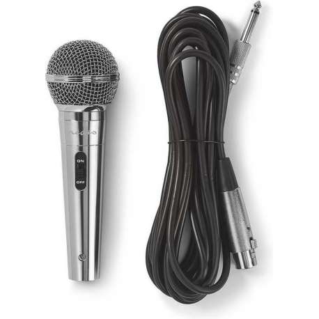 Nedis bedrade microfoon - XLR - 6,35mm Jack - metaal / grijs - 5 meter