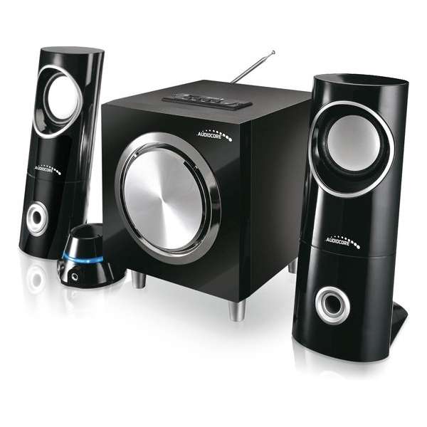 COMPUTER LUIDSPREKERS 2.1 Bluetooth USB SD FM JACK Audiocore AC790 FM-radio, SD / MMC-kaartingang, AUX, USB