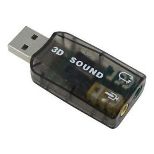 Externe USB (3D) Geluidskaart Adapter / Sound Card / Audio Kaart Dongle (Grey)
