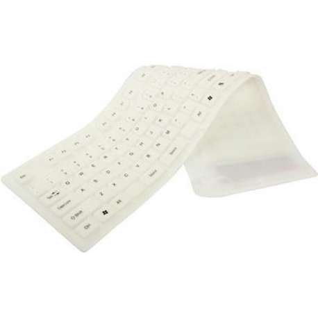 109 toetsen USB 2.0 Full Sized Waterdicht flexibele siliconen toetsenbord wit