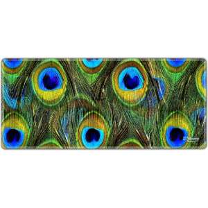 Muismat xxl gaming pauwen patroon 90 x 40 cm - Sleevy