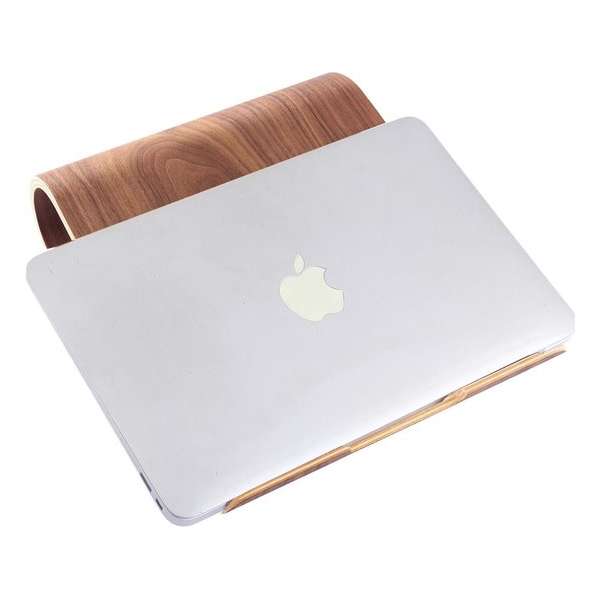 SamDi Houten Laptop / Tablet Standaard Laag Universeel Walnoot