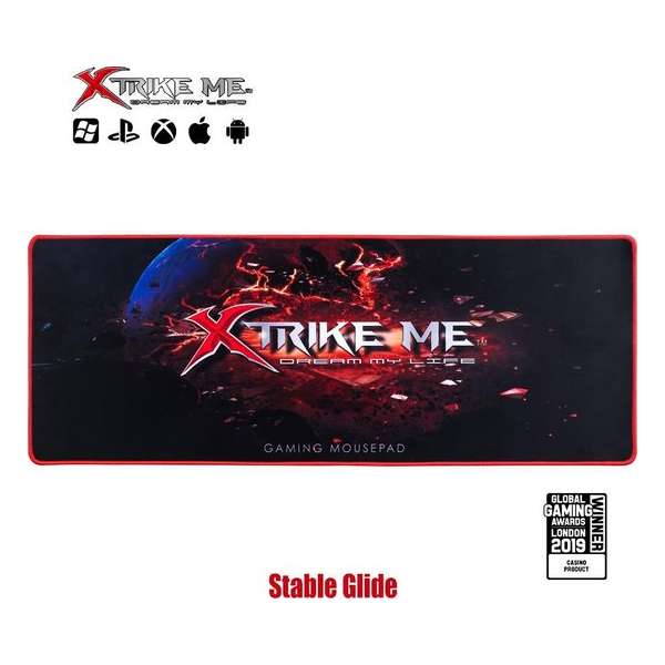 XTRIKE ME Gaming XL Fiber Muismat Anti Slip 920 x 294 x 4 mm - MP-204 Perfect voor gaming zoals Fortnite - Pubg -Battlefield