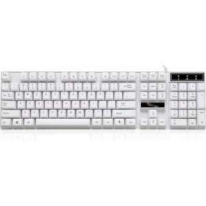 ZGB Q17 104-toetsen USB Bedraad Suspension Gaming Office-toetsenbord voor laptop, pc (wit)