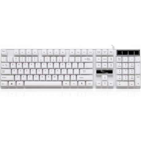 ZGB Q17 104-toetsen USB Bedraad Suspension Gaming Office-toetsenbord voor laptop, pc (wit)