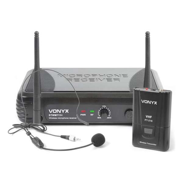 Vonyx STWM711H 1-Kanaals VHF Draadloos Headset Microfoon Systeem