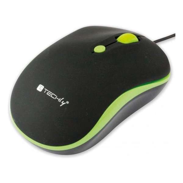 Techly IM 1600-WT-BG muis USB Type-A Optisch 1600 DPI Ambidextrous