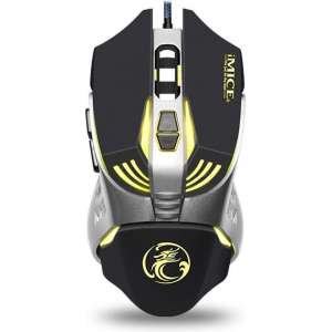 iMICE V5 USB 7 knoppen 4000 DPI Wired optische kleurrijke Backlight Gaming muis voor Computer PC Laptop (zwart)