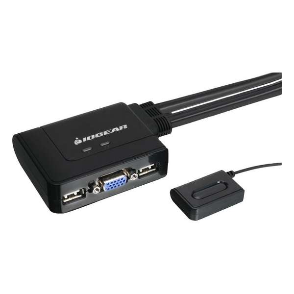 iogear 2-Port USB KVM Switch KVM-switch Zwart