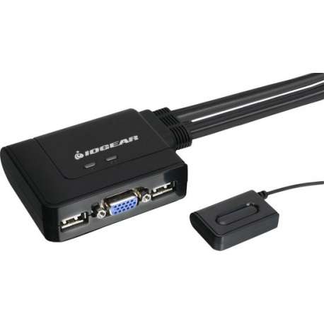 iogear 2-Port USB KVM Switch KVM-switch Zwart