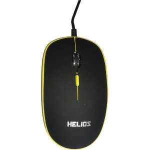 Helios Computermuis met draado ptische muis 2000 DPI - Bedraad - Zwart