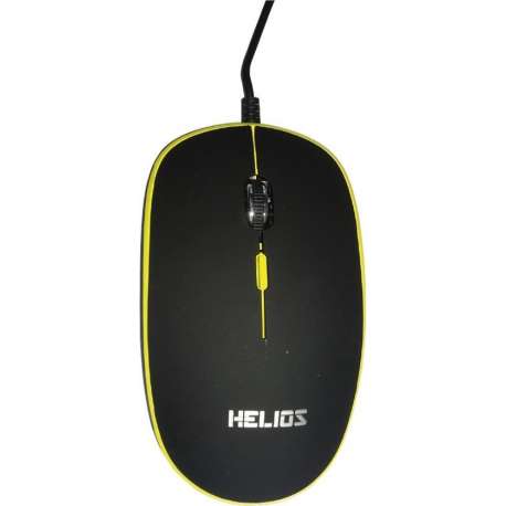 Helios Computermuis met draado ptische muis 2000 DPI - Bedraad - Zwart