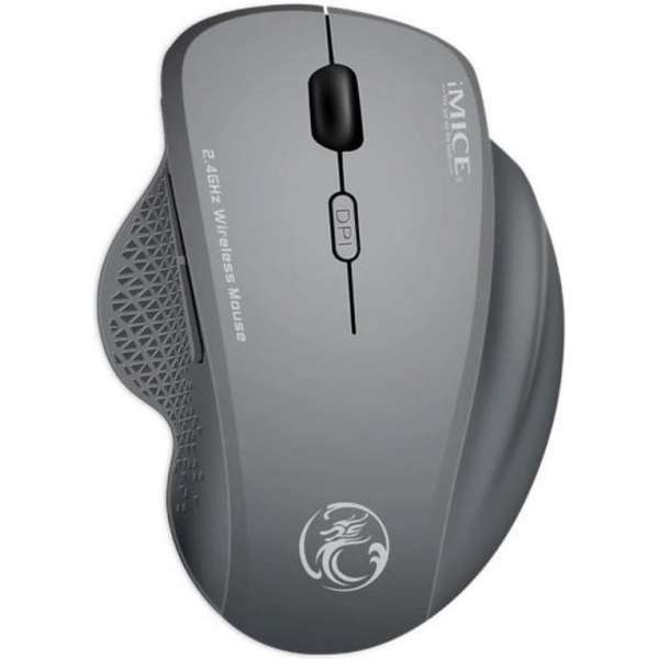 DrPhone IM Wireless USB Draadloze Ergonomische Muis - 1600 DPI Verstelbaar - Optische Computermuis 2.4 GHz - Grijs DrPhone IM Wireless USB Draadloze Ergonomische Muis - 1600 DPI Verstelbaar - Optische Computermuis 2.4 GHz - Grijs