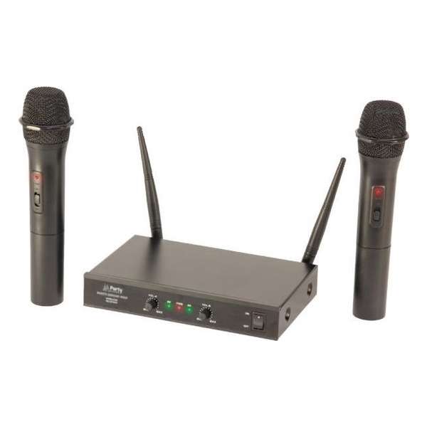 DRAADLOOS 2-KANAALS UHF MICROFOON SYSTEEM (PARTY-200UHF-MKII)