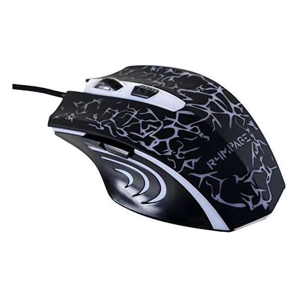 r4mpage RP-5200 5 toetsen LED-gamingmuis met verschillende 5 kleurige LED verlichting Zwart