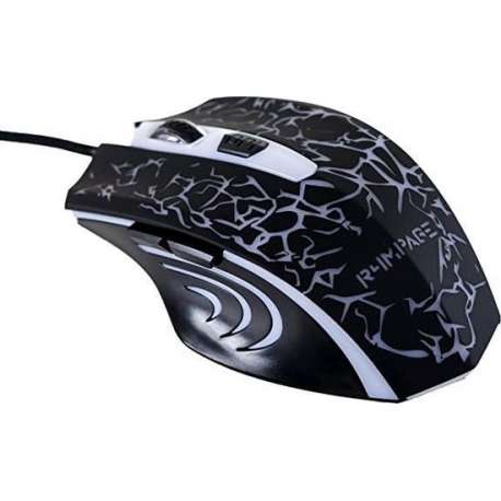r4mpage RP-5200 5 toetsen LED-gamingmuis met verschillende 5 kleurige LED verlichting Zwart