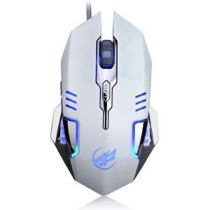 7D Gaming Muis | 1000 DPI | Ergonomische Game muis | LED Game Verlichting | USB bedraad |Wit