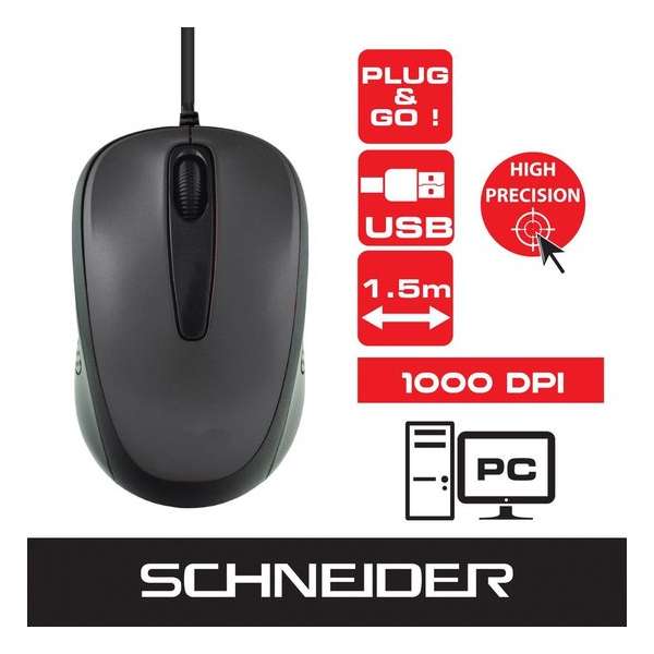 Schneider Optische Computer muis - 1.5m - Black
