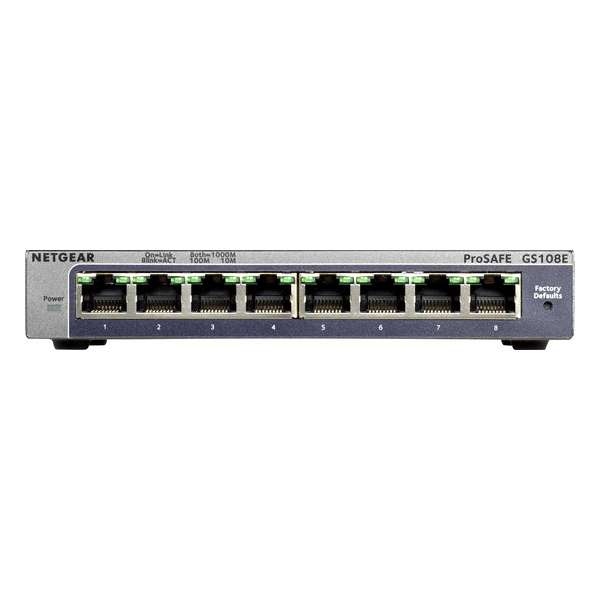 Netgear ProSAFE GS108E - Netwerk Switch - Smart managed Netgear ProSAFE GS108E - Netwerk Switch - Smart managed