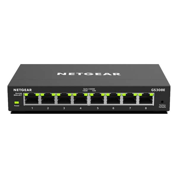 Netgear GS308E 8-PORT Gigabit Ethernet Switch Netgear GS308E 8-PORT Gigabit Ethernet Switch